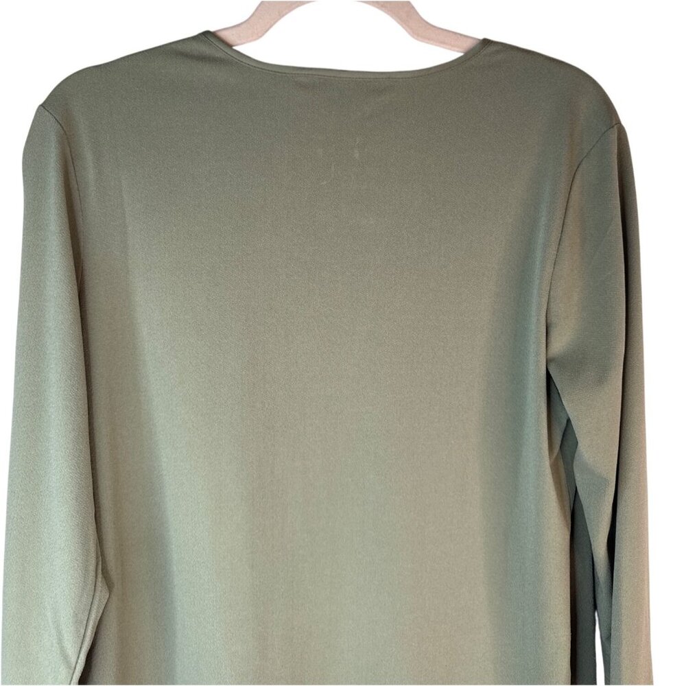 2/$30 Banana Republic Small Womens Sage Green V-Neck 3/4 Sleeve Blouse - Picture 7 of 11